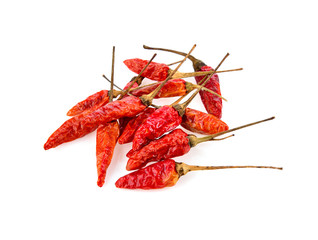 dried chilli isolated on white background
