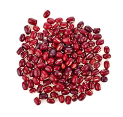 azuki beans , red beans isolated on white.