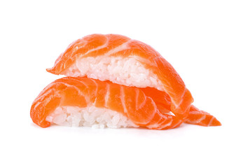 Salmon sushi on a White background