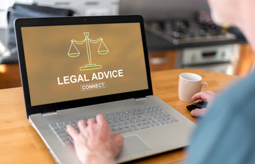 Fototapeta na wymiar Legal advice concept on a laptop