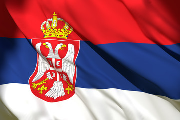 3d rendering of Serbia flag