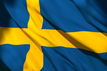 3d rendering of Sweden flag