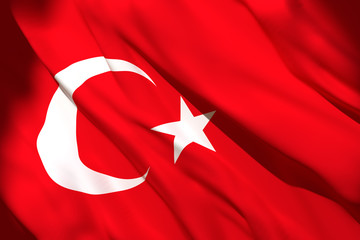 3d rendering of Turkey flag
