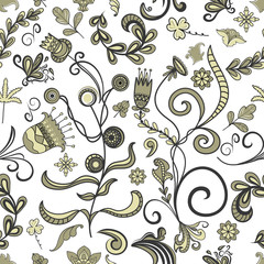 Vector Image.Flower ornament. Ornament pattern.Can be used for designer wallpapers, for textile, packaging, printing or any desired idea. Different elements of paisley.