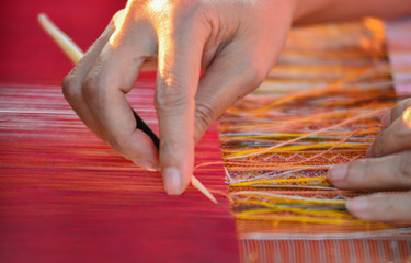 picture Traditional handicraft weaving work by hand