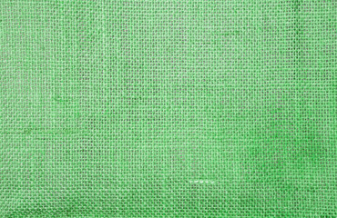 Abstract closeup green hessian texture background, blank green hessian pattern background