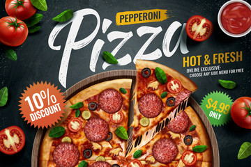 Pepperoni pizza ads