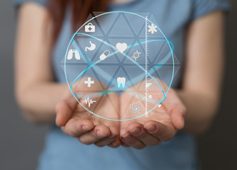Health Insurance Concept - digital interface