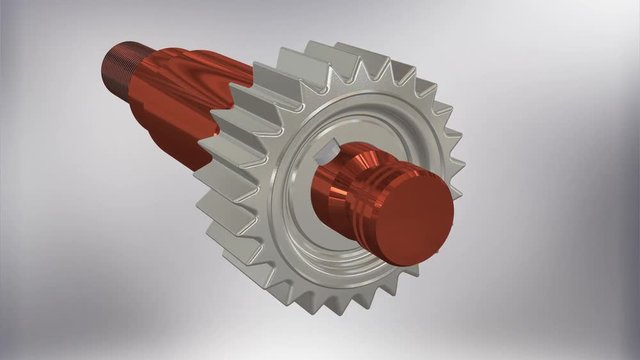 Animation of a shaft hub connection with a feather keyway