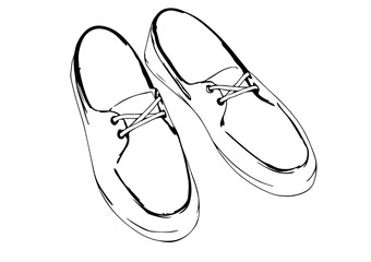 sketch of men's shoes vector
