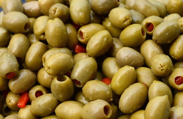 Background of olives close up. Healthy food background. Food concept.