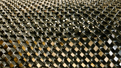 Textura de reja metalica con forma de cilindro