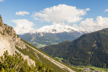 Fototapeta na wymiar Alpine panorama in Italy, Valtellina