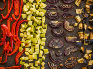 Roasted Vegetables Close Tray