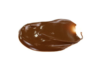 Melted hot chocolate. Drop isolated on white background. Hot melted chocolate pouring isolated on white background, with clipping path