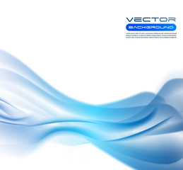 Vector awesome abstract blue waves on white background