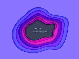 Abstract 3d background with papercut shapes. Paper design, vector creative trendy illustration.