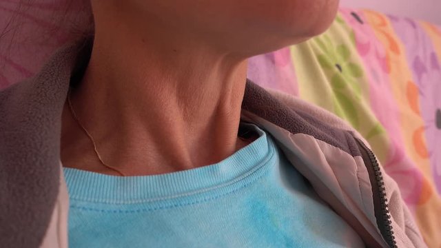 4K Female neck and Adam's apple