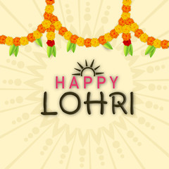 Poster or banner for Happy Lohri celebration.