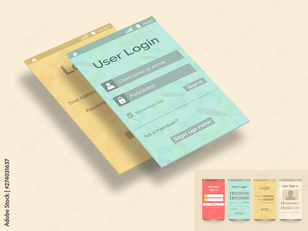 Poster concept of mobile user interface.