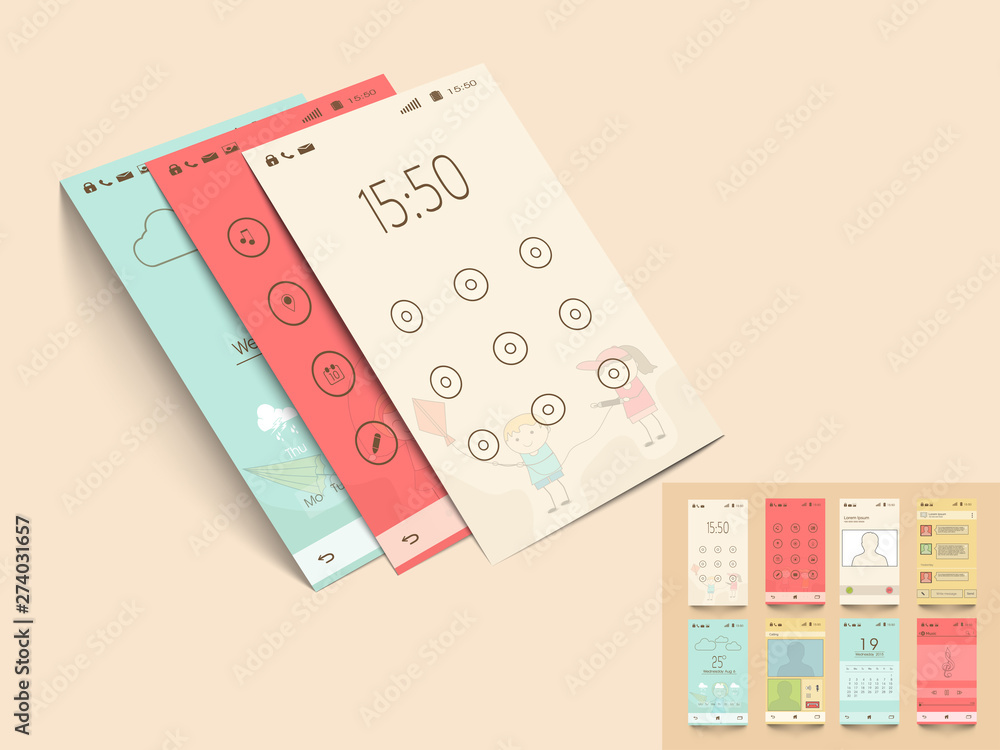 Poster mobile application templates for user interface.