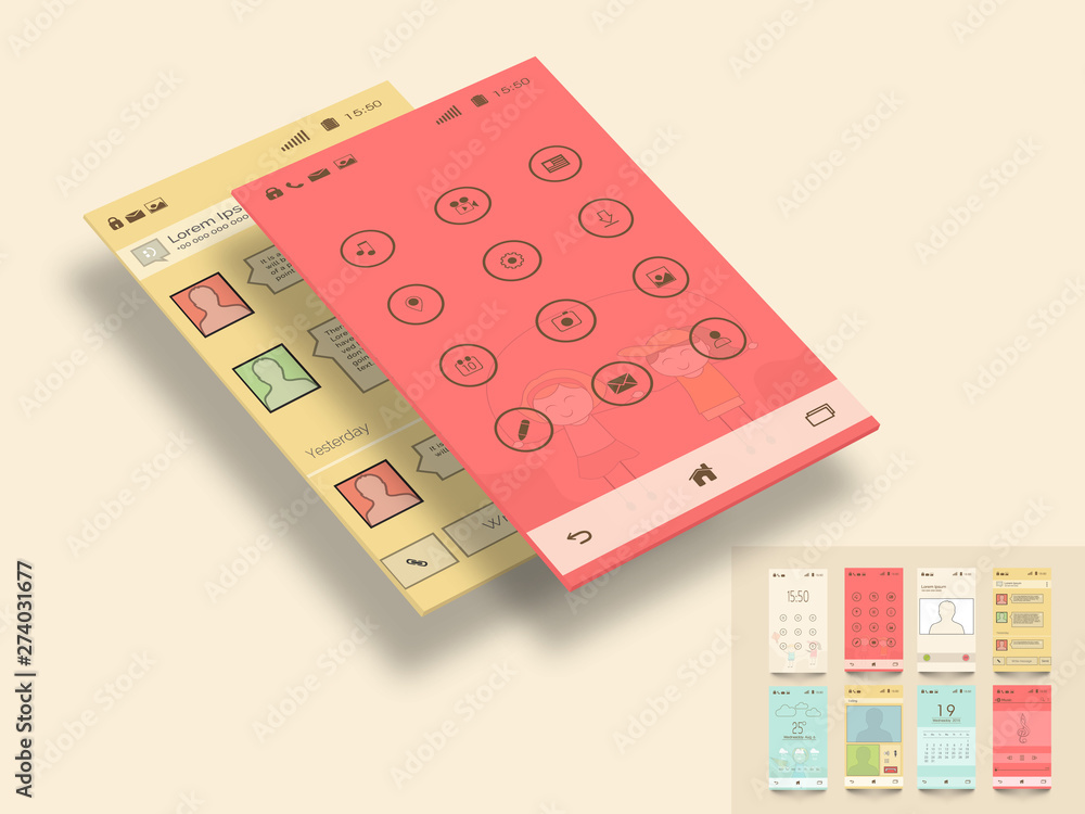 Poster mobile application templates for user interface.