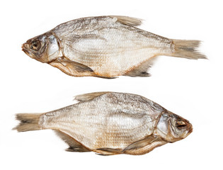 Salted bream on a white background