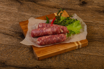 Raw pork sausages