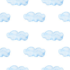 Obraz premium Seamless childish pattern illustration clouds watercolor illustration digital paper scrapbooking design stickers greeting cards kids textiles
