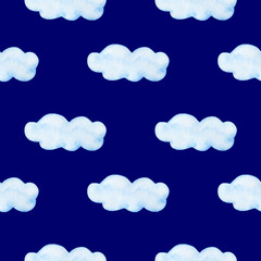 Seamless childish pattern illustration clouds watercolor illustration digital paper scrapbooking design stickers greeting cards kids textiles