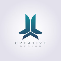 Abstract Triangle Decorative Propeller Vector Design Symbol Logo Template Icon