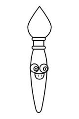 paint brush kawaii comic character