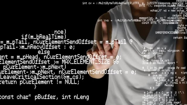 Woman using a touchscreen