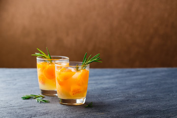 Summer drinks, rosemary aprcot cocktails.