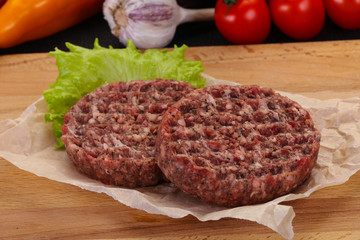 Raw burger cutlet