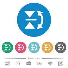 Vertical flip flat round icons