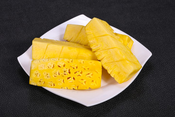 Sliced sweet ripe tasty pineapple