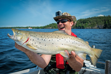 Huge lake trout summer trophy