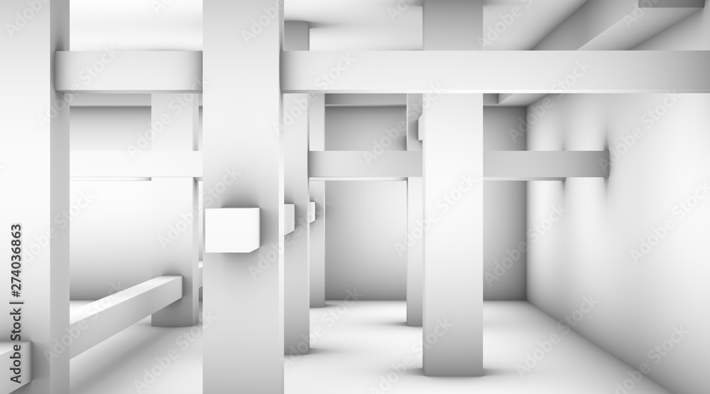 Poster abstract 3d rendering background with columns