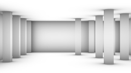 Abstract 3d rendering background with columns