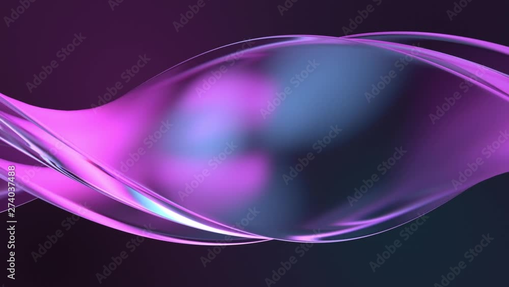 Poster 3d render abstract modern glass flow background. liquid forms. slow animation.