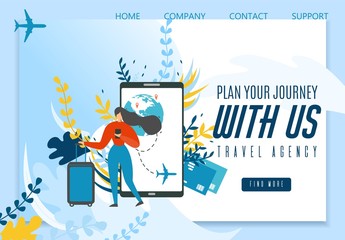 Fototapeta premium Travel Agency Landing Page Offering Best Journey