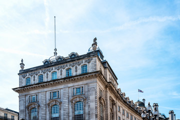 Fototapeta na wymiar Low angle view of buildings in Regent Street in London