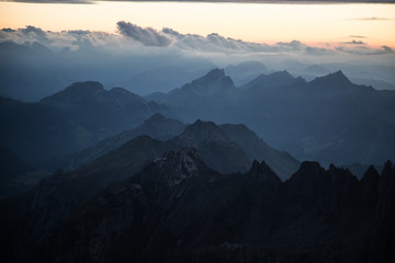 The blue hour in the mountains