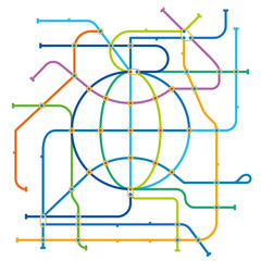 Vector illustration of cosmo city subway map.