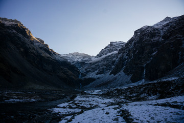 Obraz premium Dusk in the snow mountains of Indian