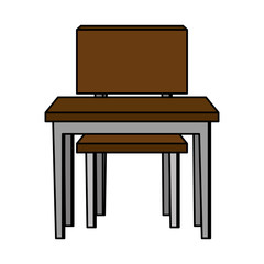 schooldesk with chair education icon