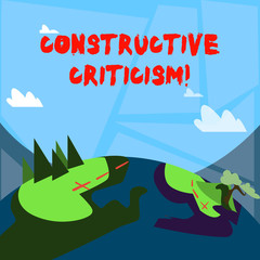 Word writing text Constructive Criticism. Business concept for process of offering valid and well reasoned opinions Mountain View with Marked Hiking Trail and Trekking Tracks for Outdoor Ads.