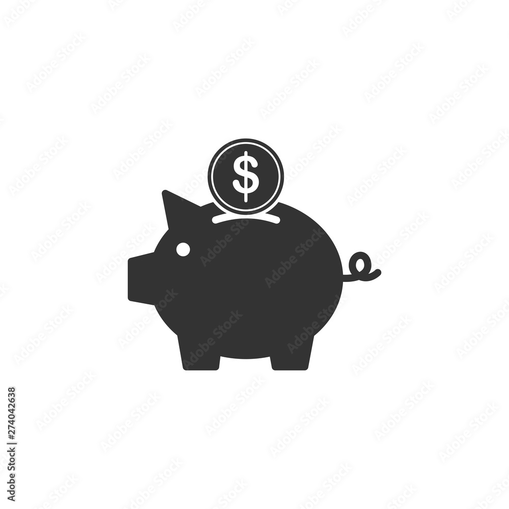 Aufkleber piggy bank icon template black color editable. piggy bank symbol flat vector sign isolated on white 