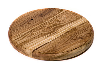 Cutting board made from oak, isolated on white background